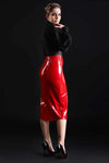 Glossy Red Skirt